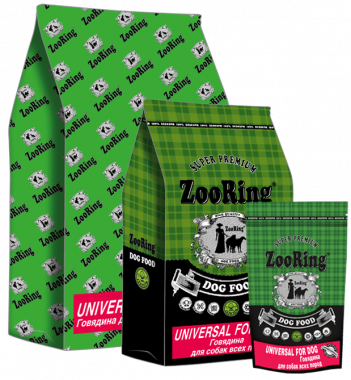 Zooring Universal Dog Beef 24/13 сухой корм для взрослых собак всех пород с говядиной и рисом