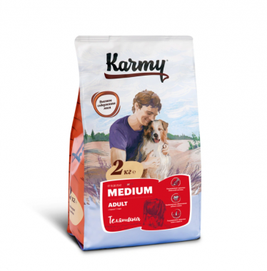 Karmy Medium Adult сухой корм с телятиной для собак средних пород в возрасте старше 1 года