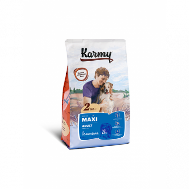 Karmy Maxi Adult сухой корм с телятиной для собак крупных пород в возрасте старше 1 года