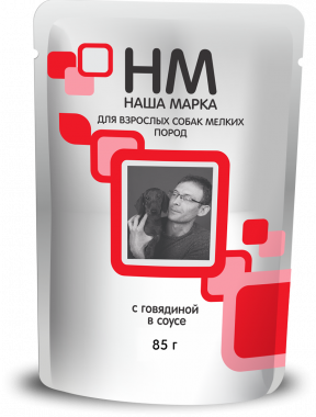 Наша Марка паучи с говядиной для взрослых собак мелких пород 100грх24шт