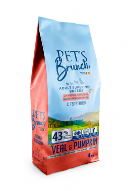 Pet’s Brunch Adult Super Mini Breeds Veal & Pumpkin сухой корм для взрослых собак миниатюрных пород с телятиной и тыквой