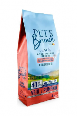 Pet’s Brunch Adult Medium Breeds Veal & Pumpkin сухой корм для взрослых собак средних пород с телятиной и тыквой