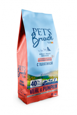 Pet’s Brunch Adult Maxi Breeds Veal & Pumpkin сухой корм для взрослых собак средних пород с телятиной и тыквой