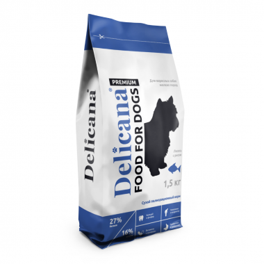 Delicana сухой корм для мелких пород с лососем и рисом