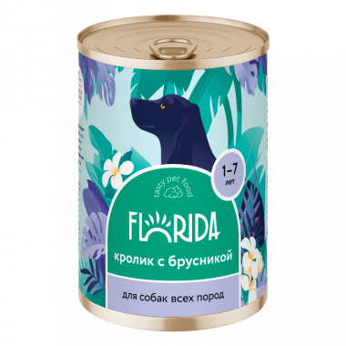 FLORIDA Консервы для собак Кролик с Брусникой