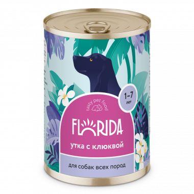 FLORIDA Консервы для собак Утка с Клюквой