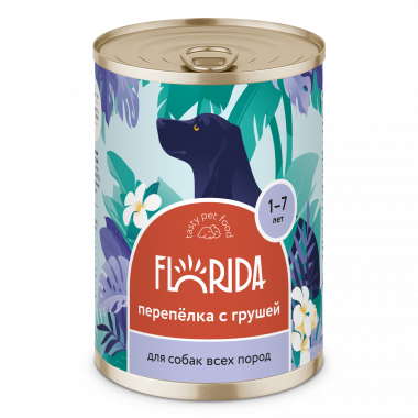 FLORIDA Консервы для собак Перепёлка с Грушей