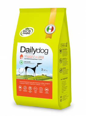Dailydog classic line Adult Medium&Large breed Low Calorie Turkey and Rice низкокалорийный корм для взрослых собак средних и крупных пород с индейкой и рисом