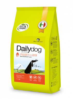 Dailydog classic line Senior Small breed Turkey and Rice сухой корм для пожилых собак маленьких пород старше семи лет с индейкой и рисом