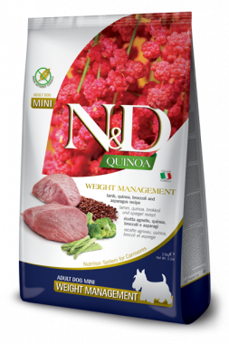 Farmina N&D Quinoa Weight Management Lamb Mini сухой корм для взрослых собак мелких пород для контроля веса с ягненком и киноа