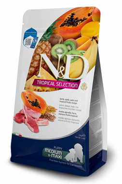 Farmina N&D Tropical Selection Dog Lamb Spelt Oats & Tropical Fruits Puppy Medium & Maxi сухой корм для щенков средних и крупных пород с ягненком спельтой овсом и тропическими фрук