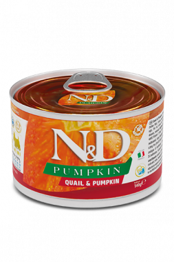 Farmina N&D Pumpkin Adult Mini Quail & Pumpkin влажный корм для взрослых собак мелких пород с перепелом и тыквой 6штх140г