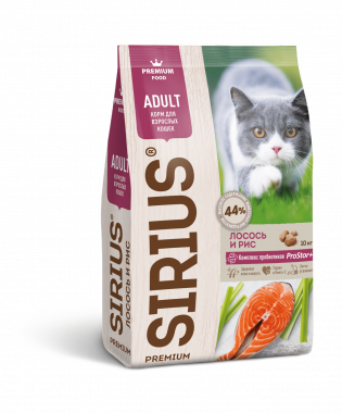 Sirius (Сириус) сухой корм для кошек Лосось и рис