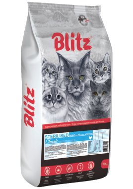 Blitz Classic Chicken Adult Sterilised Cat All Breeds сухой корм для стерилизованных кошек с курицей
