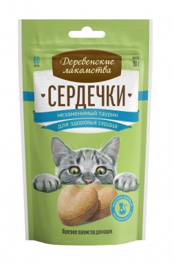 Деревенские лакомства Сердечки и незаменимый таурин для кошек