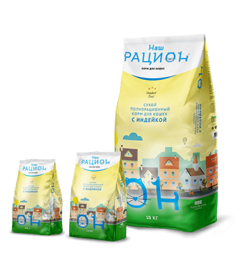 Наш Рацион сухой корм для взрослых кошек с индейкой