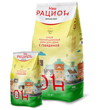 Наш Рацион сухой корм для взрослых собак с говядиной